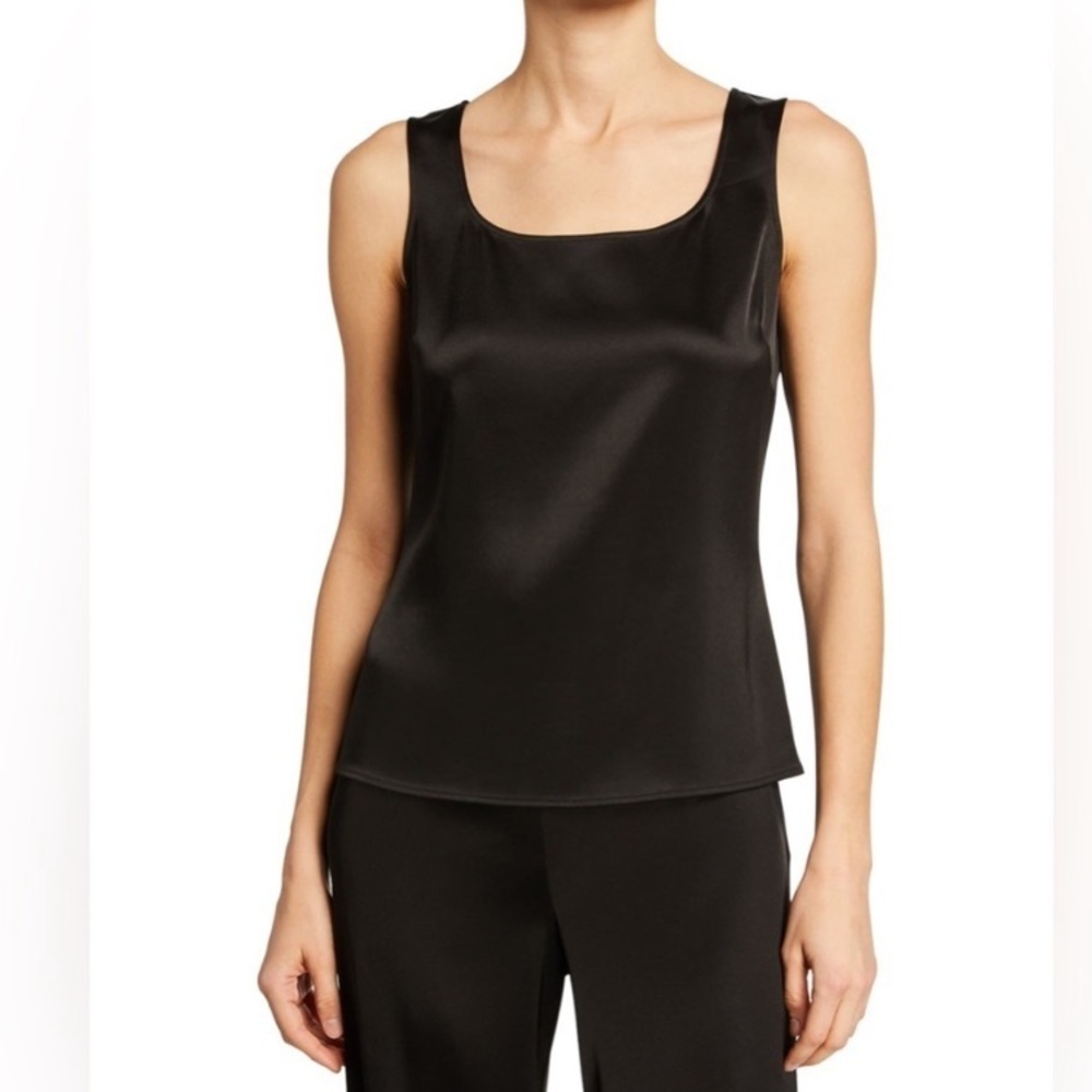 St. John caviar silk sleeveless tank top size medium